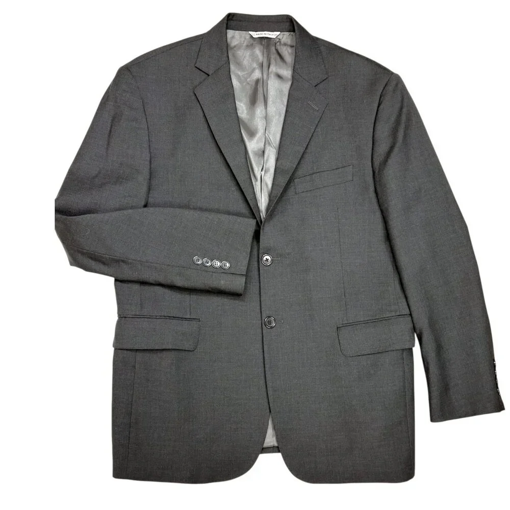 Yves Saint Laurent Pour Homme‎ Charcoal 120s Wool Two Button Blazer